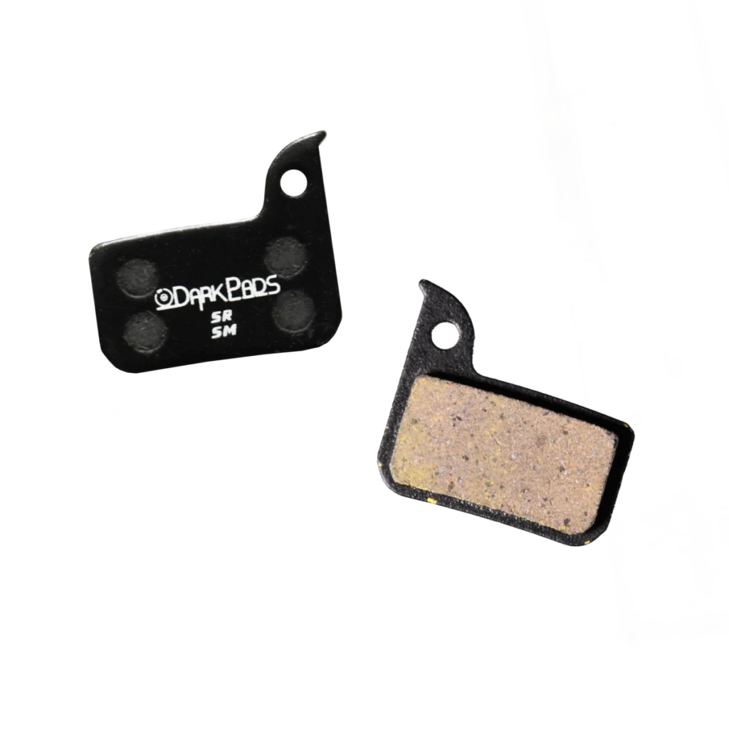 Plaquettes DarkPads Sram vu de chaque coté
